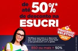 Esucri oferece descontos de acordo com a pontuação do Enem