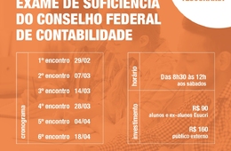 Esucri está com inscrições abertas para o curso preparatório do exame de suficiência para o Conselho Federal de Contabilidade 