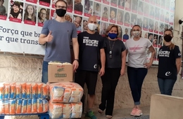 Educação Física da Esucri realiza entrega de 130 quilos de alimentos à Casa Guido